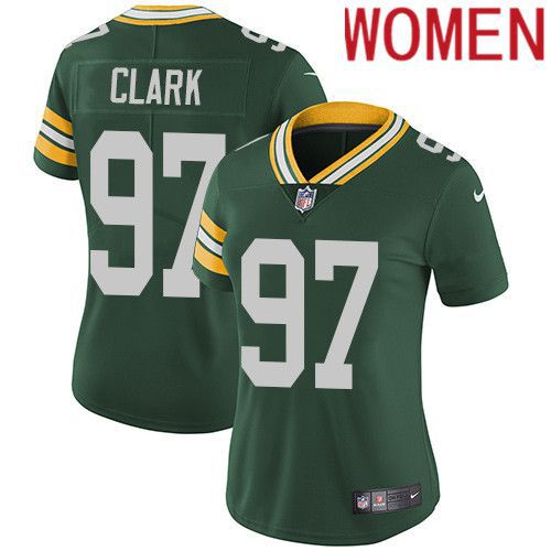 Women Green Bay Packers #97 Kenny Clark Green Nike Vapor Limited NFL Jersey